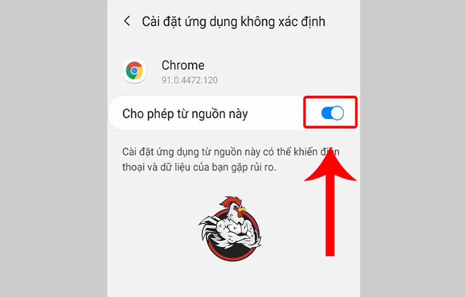 Tải App Đá Gà Trực Tiếp - Cách Cài Đặt Và Dùng Ứng Dụng 4 Cho phép cài đặt ứng dụng từ nguồn không xác định